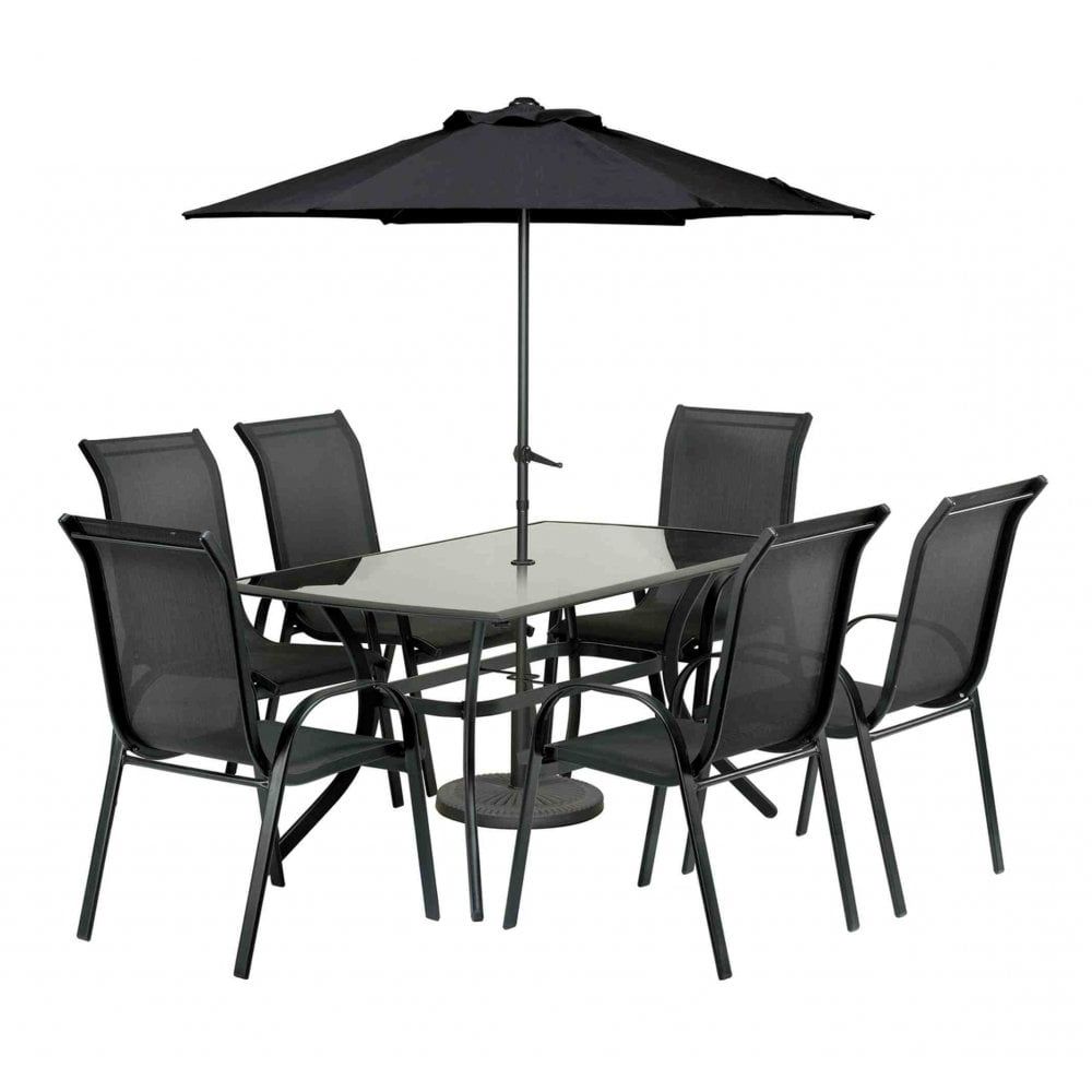 Garden Street Intended For 2019 Black Medium Rectangle Patio Dining Sets (View 9 of 15)