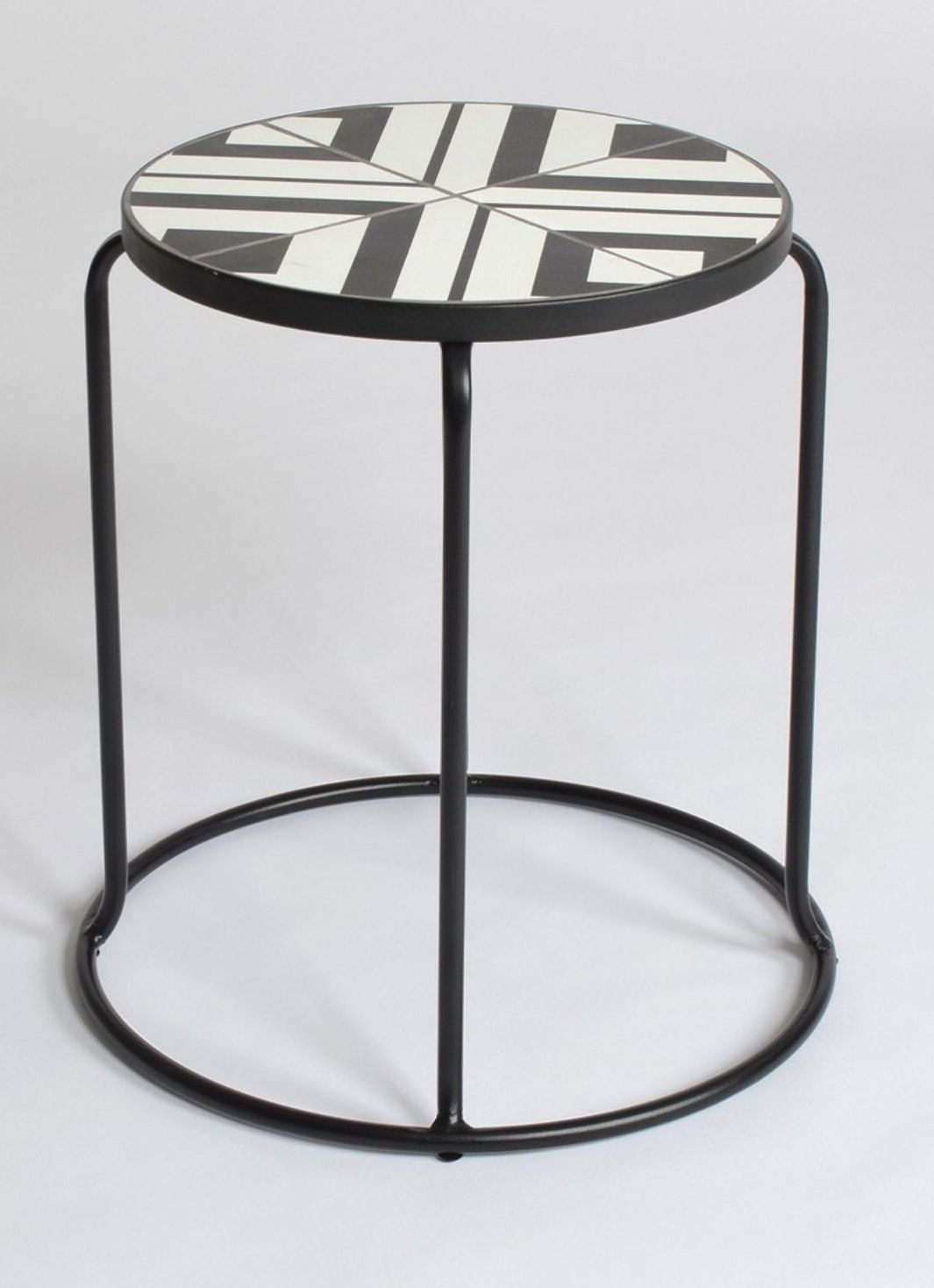 Geo Mosaic Indoor/outdoor Stack Accent Table Black/off White – Project With Regard To Newest Mosaic Black Outdoor Accent Tables (View 10 of 15)