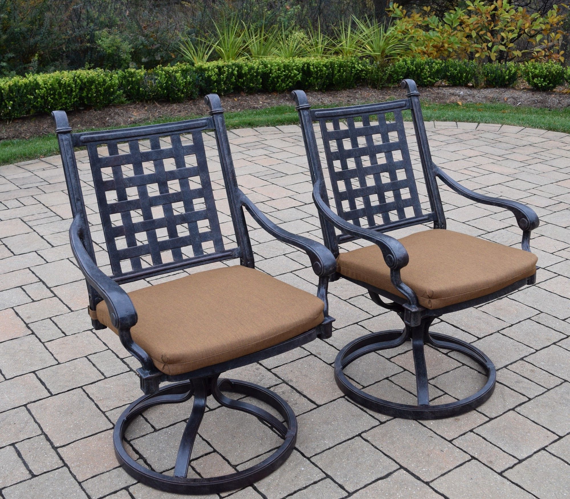 Green Rattan Outdoor Rocking Chair Sets With Regard To Current Belmont Aluminum Swivel Rocker Dining Chair With Cushion (View 11 of 15)