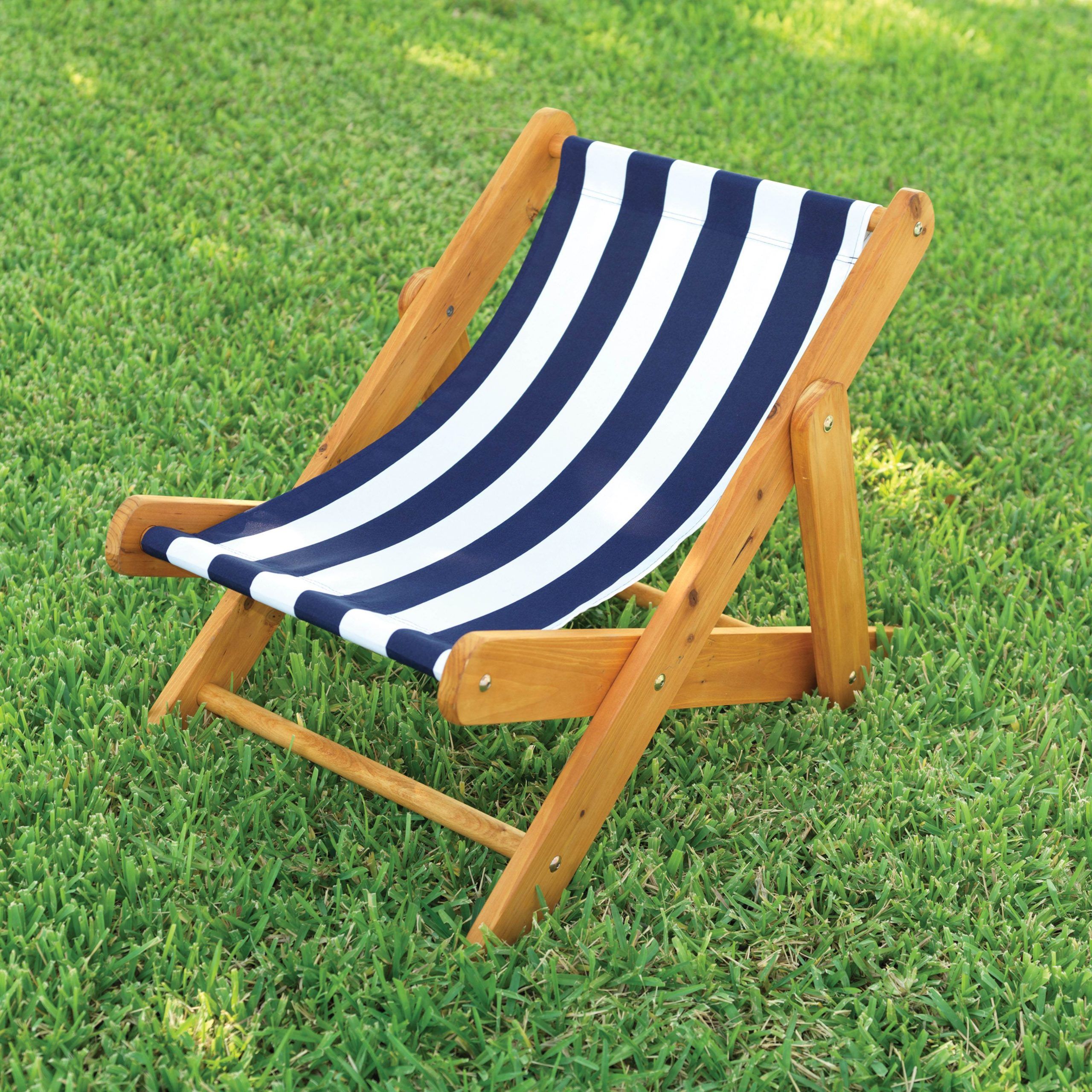Kidkraft Outdoor Sling Chair With Navy Stripe Fabric – 102 – Walmart In Most Up To Date Navy Outdoor Seating Sets (View 4 of 15)