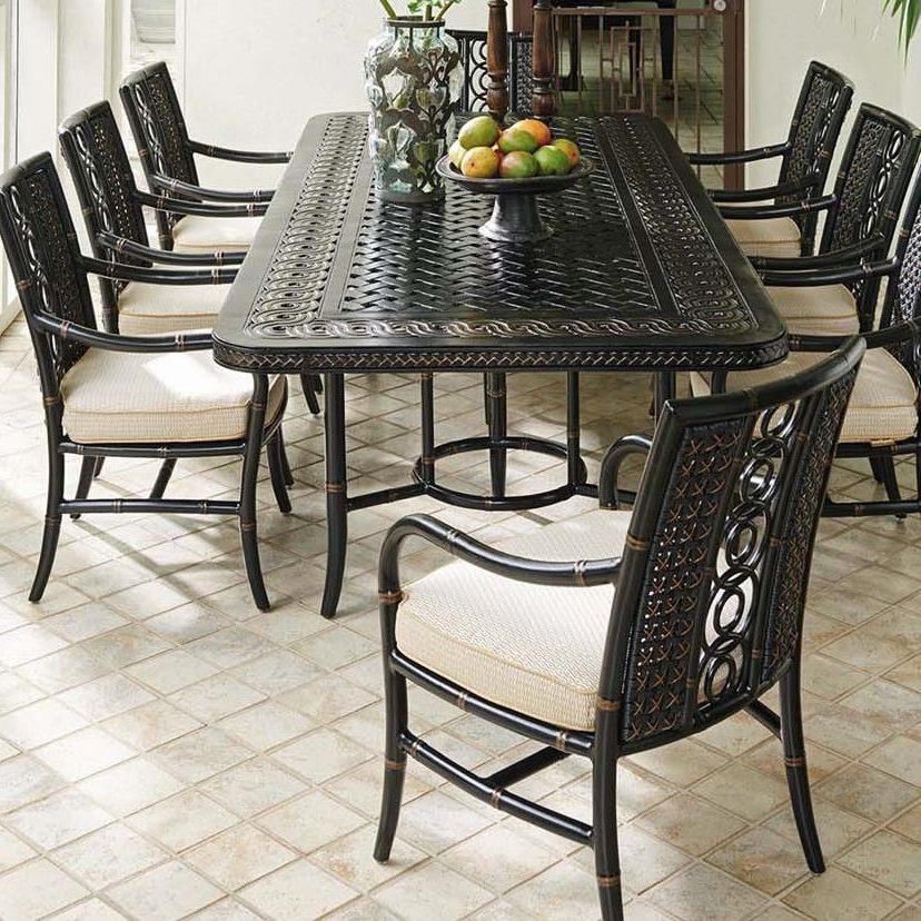 Marimba 9 Pc Outdoor Dining Settommy Bahama Outdoor Living At Baer For Current Distressed Wicker Patio Dining Set (View 13 of 15)