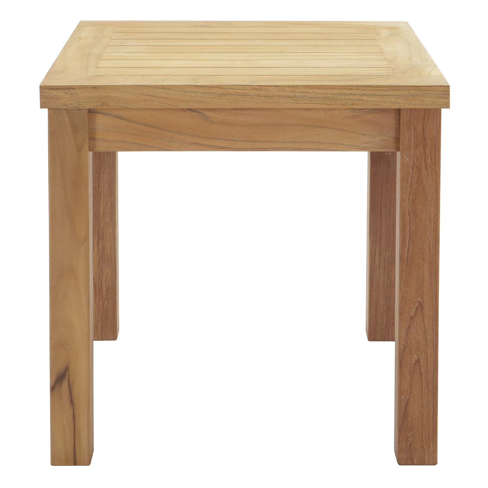 Marina Outdoor Patio Teak Side Table Natural Throughout Best And Newest Natural Wood Outdoor Side Tables (View 4 of 15)