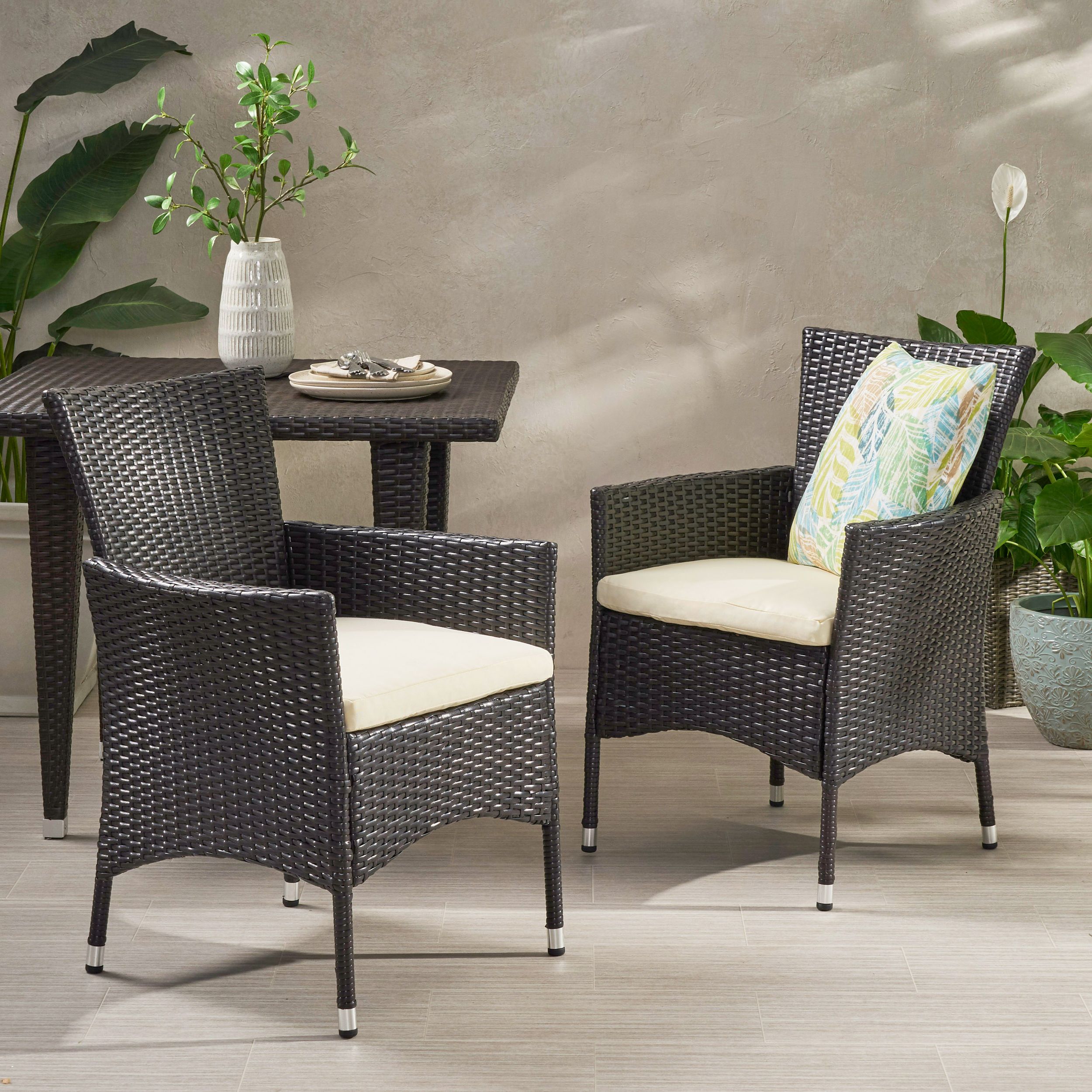 Megan Wicker Dining Chair – Walmart – Walmart With Regard To Well Known Natural Woven Outdoor Chairs Sets (View 2 of 15)