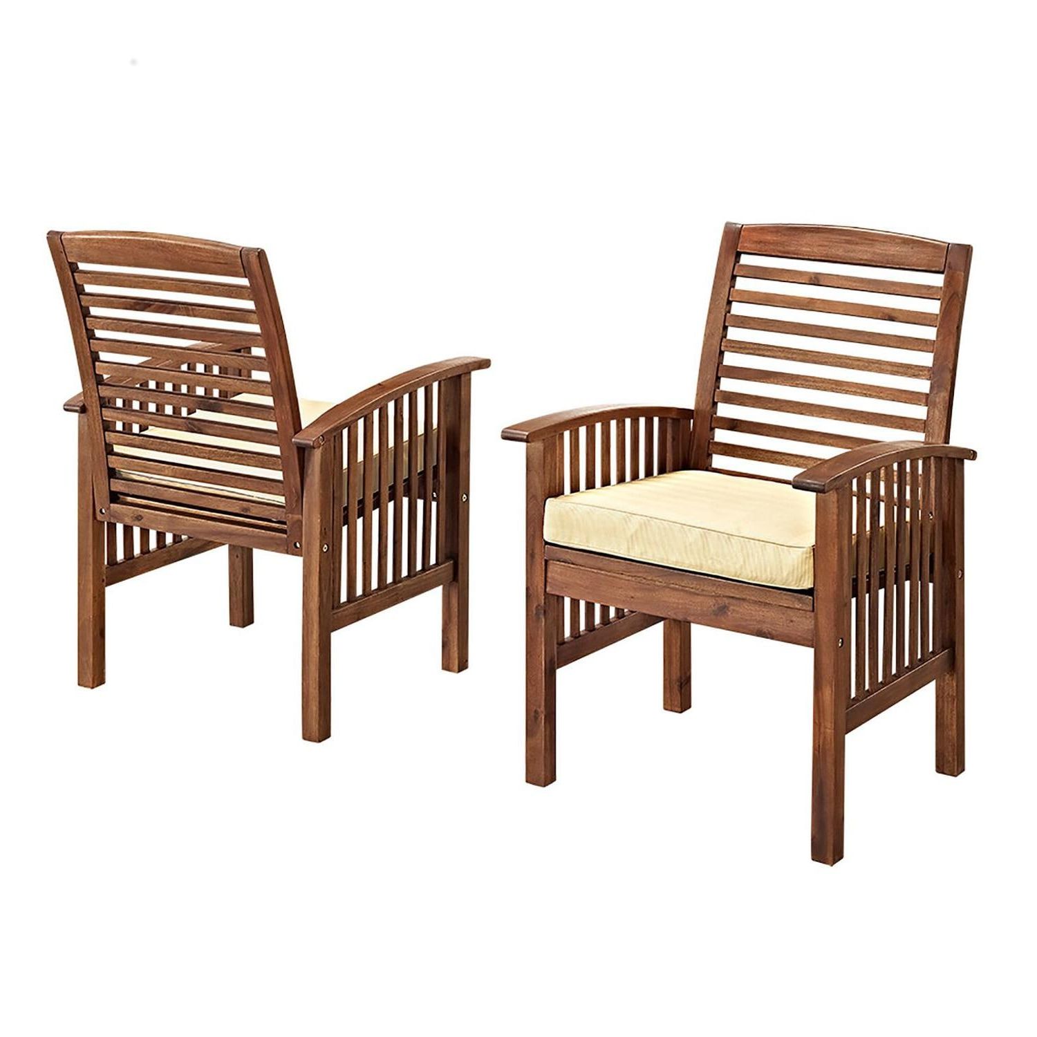 Midland 6 Piece Dark Brown Acacia Patio Dining Set W/ 55 X 35 Inch Throughout Fashionable Brown Acacia Patio Chairs With Cushions (View 3 of 15)