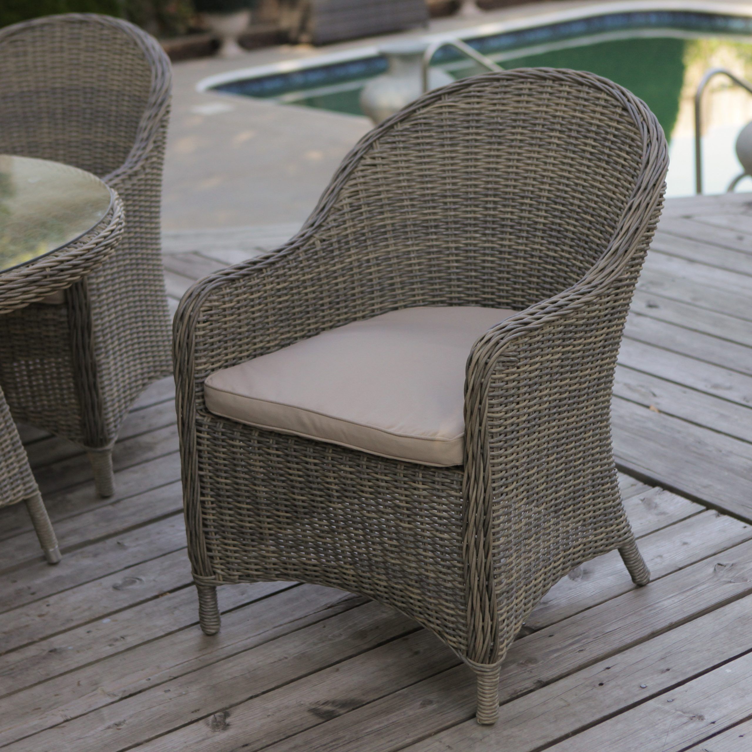 Mingle All Weather Wicker Patio Dining Chair – Set Of 2 – Outdoor In Trendy Outdoor Wicker Cafe Dining Sets (View 15 of 15)