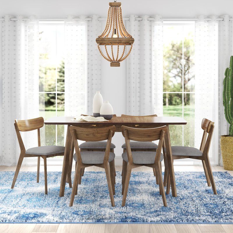 Mistana™ Winona 7 Piece Extendable Solid Wood Dining Set & Reviews Pertaining To Most Recent 7 Piece Extendable Dining Sets (View 2 of 15)
