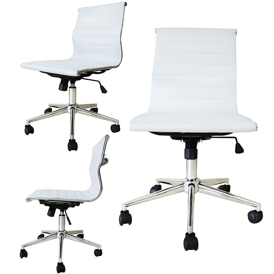 Modern Adjustable Back Outdoor Chairs With Regard To Current 2xhome White Mid Century Modern Contemporary Executive Office Chair Mid (View 8 of 15)