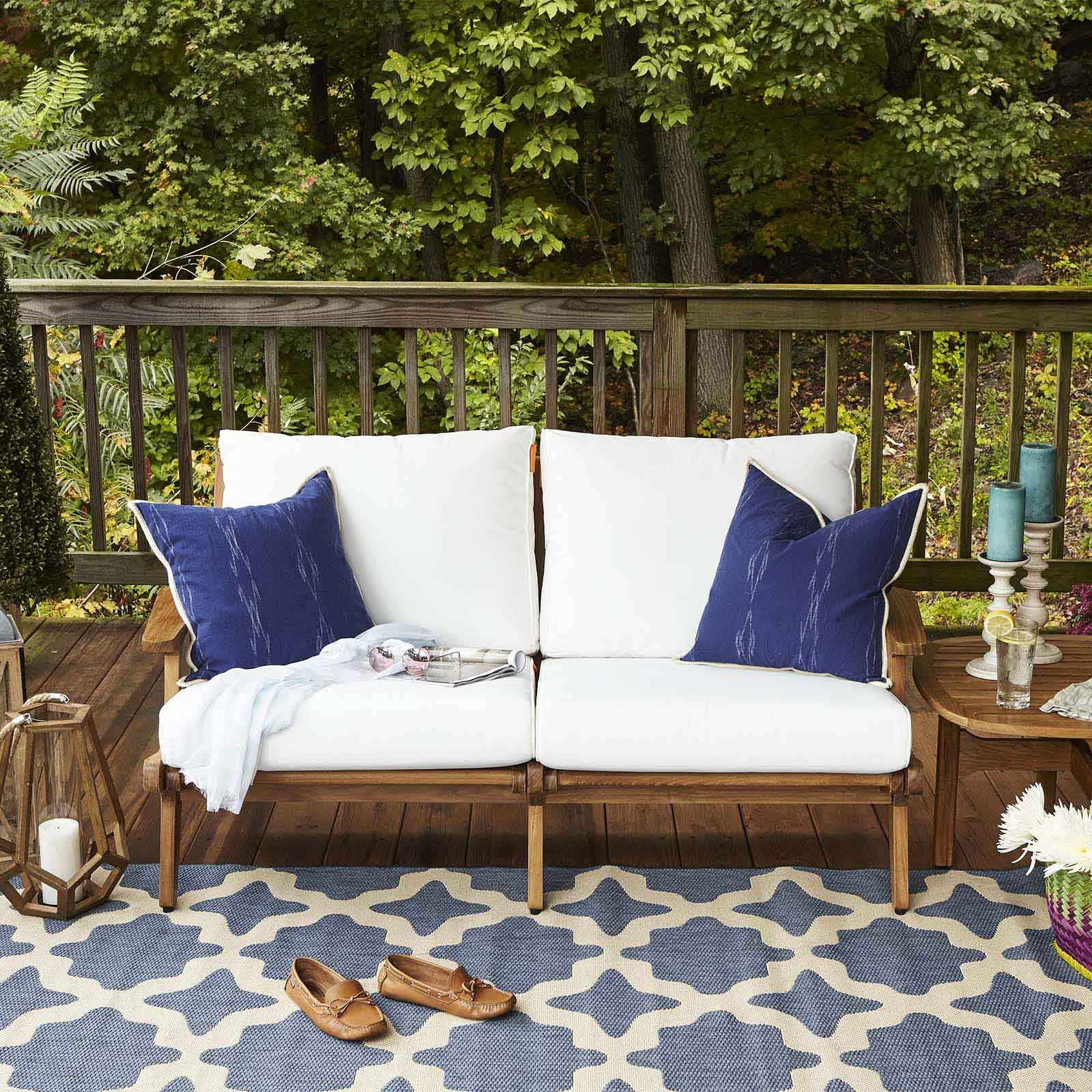 Modterior :: Outdoor :: Loveseats :: Saratoga Outdoor Patio Teak In Favorite Off White Outdoor Seating Patio Sets (View 12 of 15)