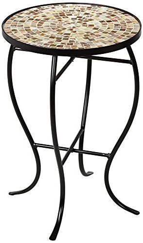 Mosaic Black Iron Outdoor Accent Tables For Best And Newest Cobalt Mosaic Black Iron Outdoor Accent Table – Yumdistrict (View 6 of 15)