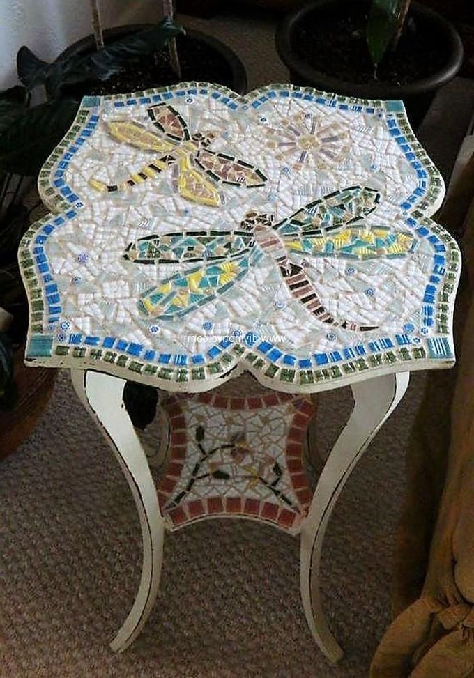 Mosaic Furniture, Mosaic With Regard To Favorite Dragonfly Mosaic Outdoor Accent Tables (View 10 of 15)