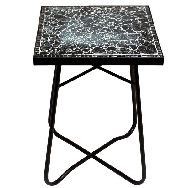Mosaic Outdoor Accent Tables Throughout Favorite Black Mosaic Square Patio Side Accent Table – Overstock –  (View 15 of 15)