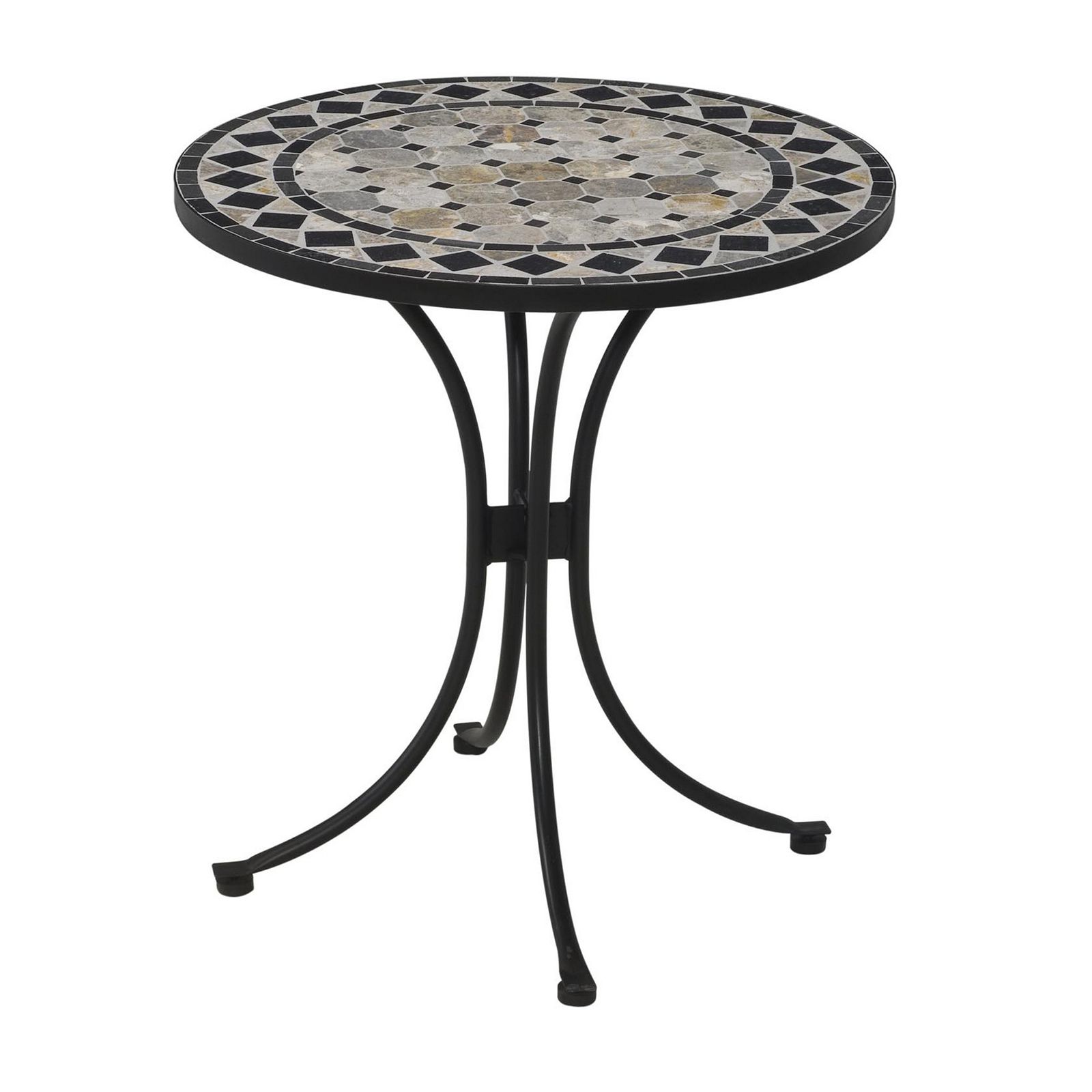 Mosaic Tile Top Round Side Tables Throughout Most Recent Home Styles Mosaic Outdoor Bistro Table – Patio Dining Tables At Hayneedle (View 2 of 15)