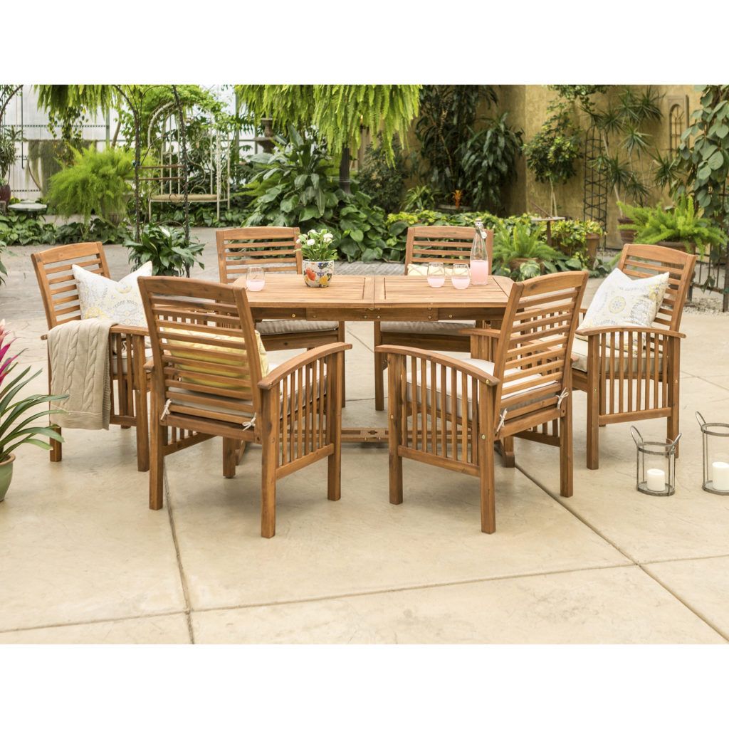 Most Current Extendable 7 Piece Patio Dining Sets Intended For Manor Park Outdoor Patio 7 Piece Dining Set With Extendable Table For (View 8 of 15)