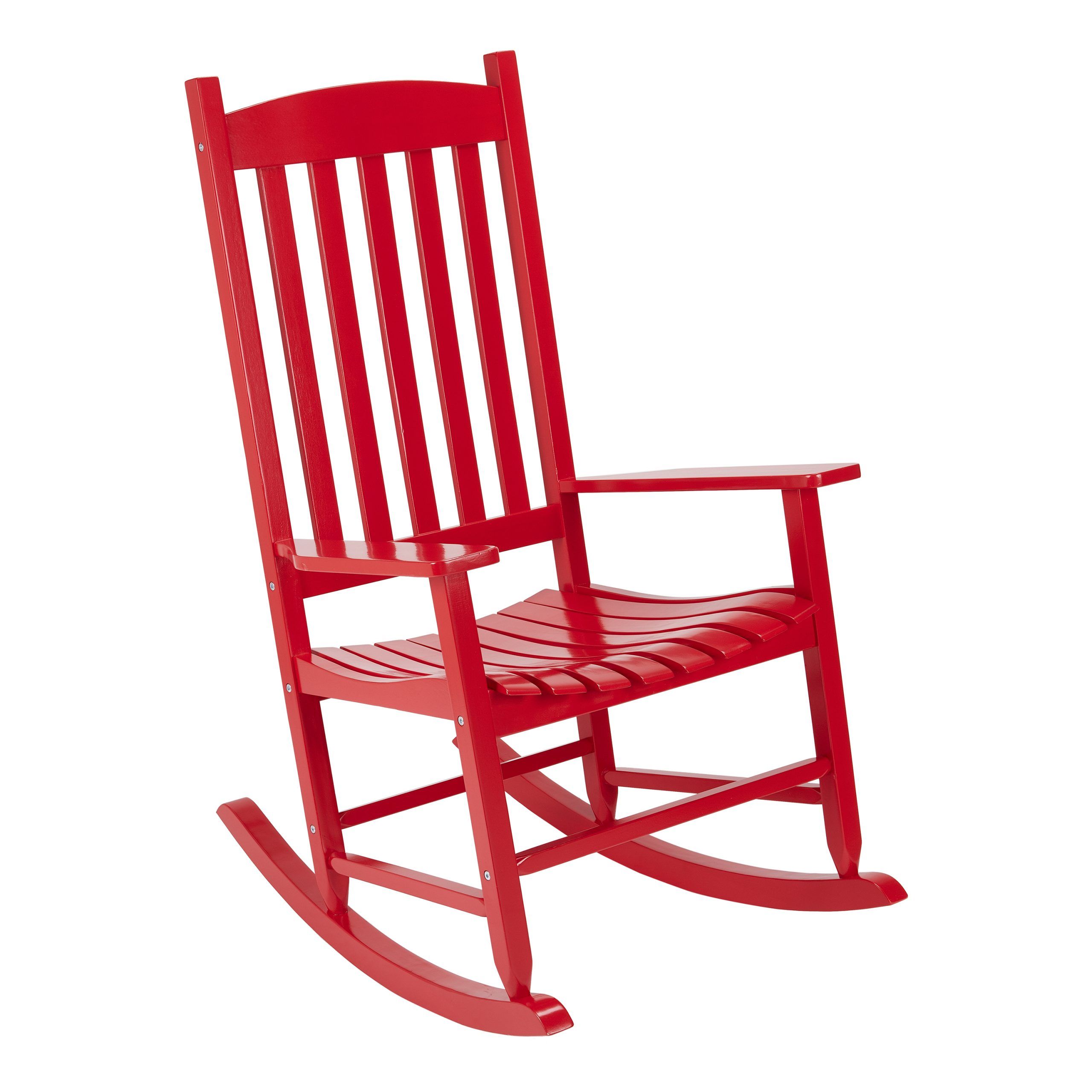 Most Current Mainstays Outdoor Wood Slat Rocking Chair, Red – Walmart – Walmart Within Monnatural Wood Outdoor Folding Tables (View 3 of 15)