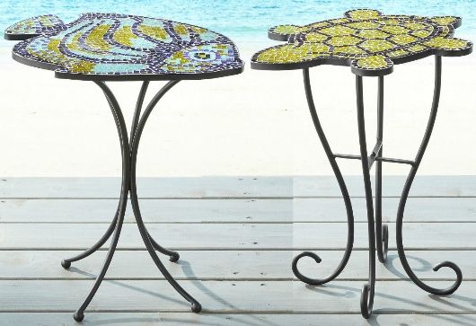 Most Current Outdoor Side Tables That Bring The Beach & Coast To Your Patio & Porch Pertaining To Ocean Mosaic Outdoor Accent Tables (View 13 of 15)