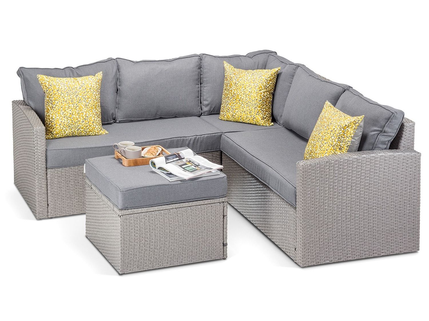 Most Popular Rattan Verona Grey Corner Sofa With Dining Table (View 12 of 15)