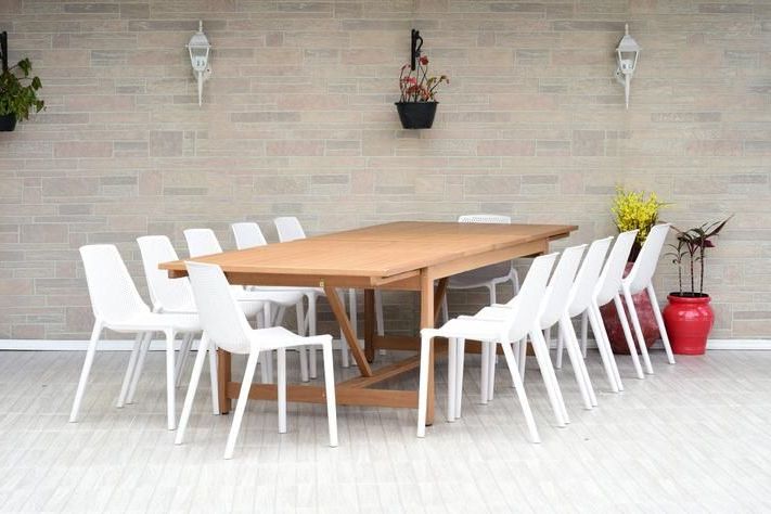 Most Recent 13 Piece Extendable Patio Dining Sets Pertaining To Amazonia 13 Piece Extendable Rectangular Dining Set — Recreation (View 9 of 15)