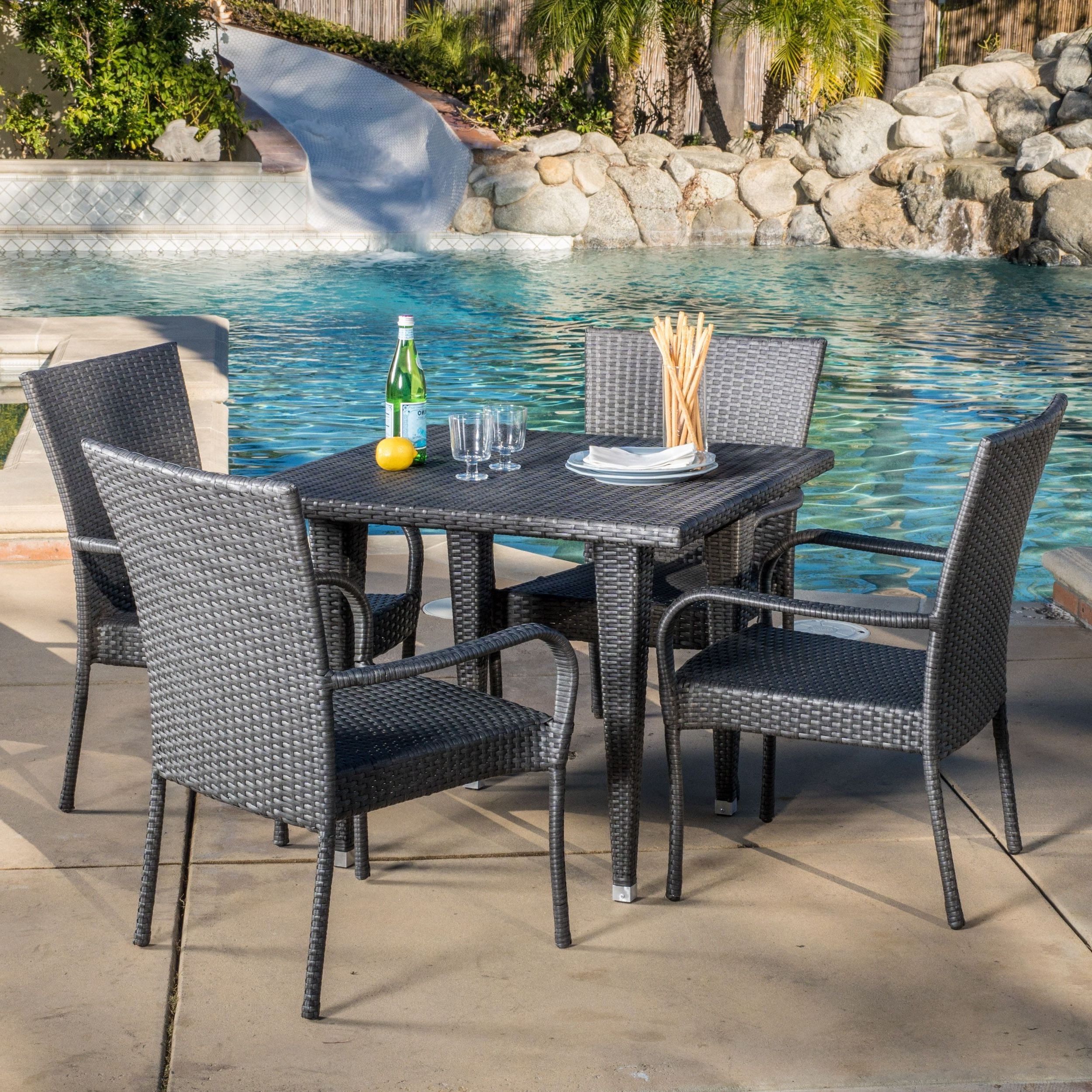 Most Recent Gray Wicker Extendable Patio Dining Sets Throughout Overstock: Online Shopping – Bedding, Furniture, Electronics (View 4 of 15)