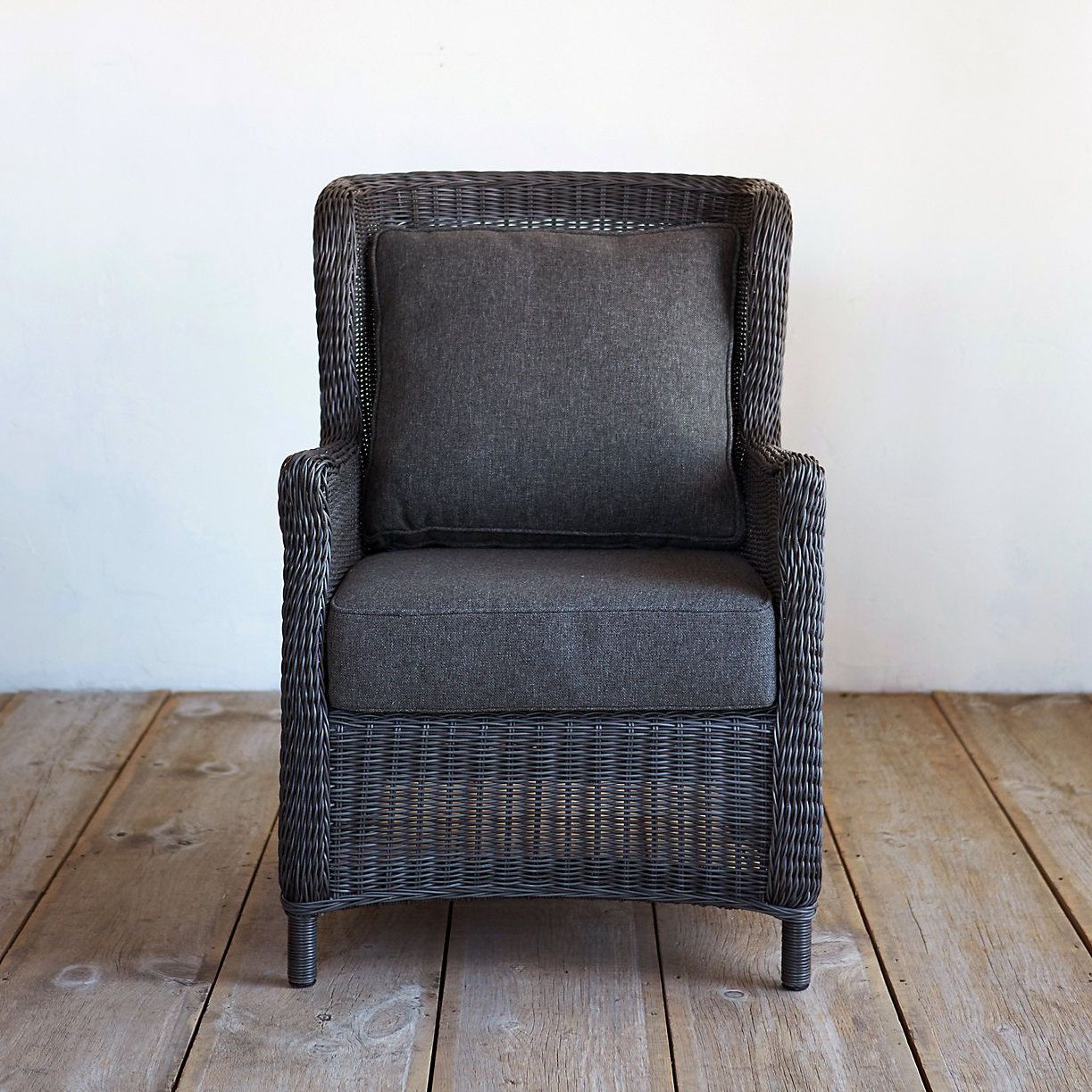 Most Recent Modern Wingback All Weather Wicker Armchair (View 12 of 15)