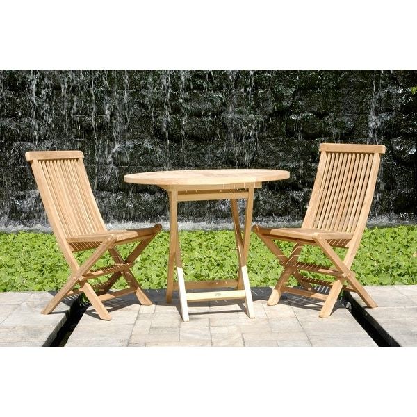 Most Recent Teak Outdoor Folding Chairs Sets Intended For Chic Teak California Teak Wood Folding Outdoor Patio Side Chair (set Of (View 6 of 15)