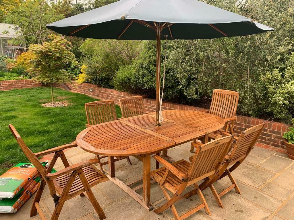 Most Recent Winchester Teak Quality Garden Furniture Oval Extending Table 4 Chairs Intended For Extendable Oval Patio Dining Sets (View 7 of 15)