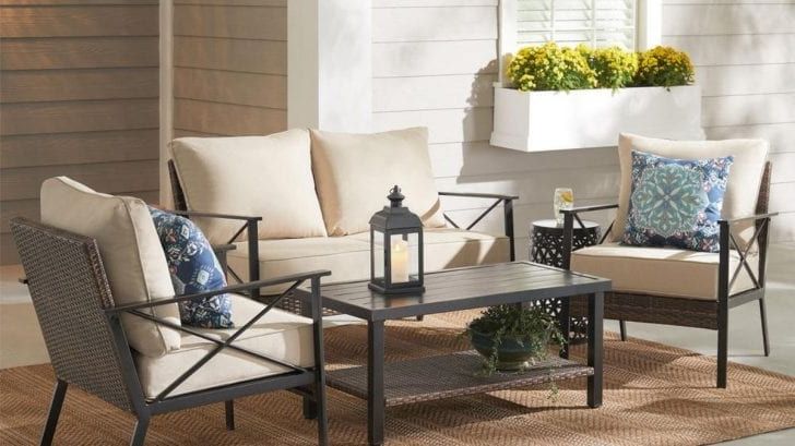 Most Recently Released Charcoal Outdoor Conversation Seating Sets For Ove Decors Danforth Charcoal 4 Piece Wicker Patio Conversation Set $ (View 5 of 15)