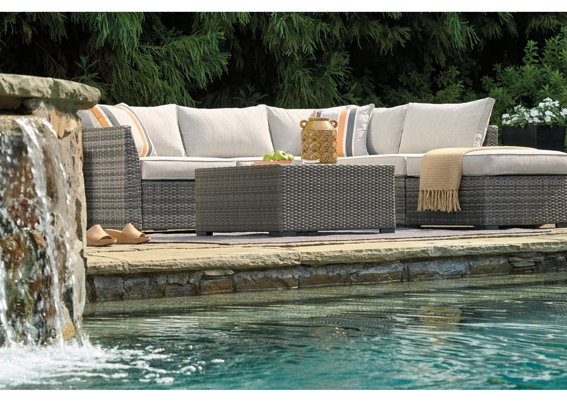 Most Recently Released Cherry Point 4 Piece Outdoor Sectional Set Ashley Furniture Homestore Pertaining To 4 Piece Outdoor Sectional Patio Sets (View 13 of 15)