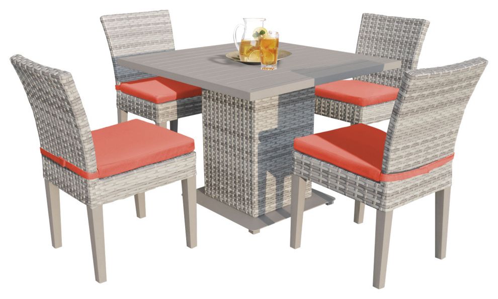 Most Recently Released Fairmont Square Dining Table With 4 Chairs – Tropical – Outdoor Dining With Armless Square Dining Sets (View 15 of 15)