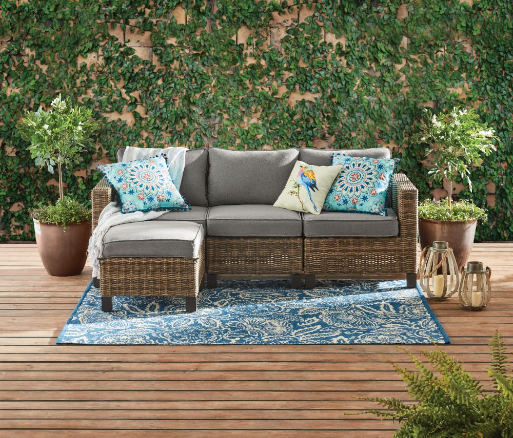 Most Up To Date 4 Piece Outdoor Wicker Seating Sets Pertaining To Better Homes & Gardens Brookbury 4 Piece Wicker Sectional Sofa Set (View 2 of 15)