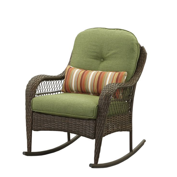 Most Up To Date Better Homes & Gardens Azalea Ridge Outdoor Wicker Rocking Chair Throughout Green Rattan Outdoor Rocking Chair Sets (View 2 of 15)