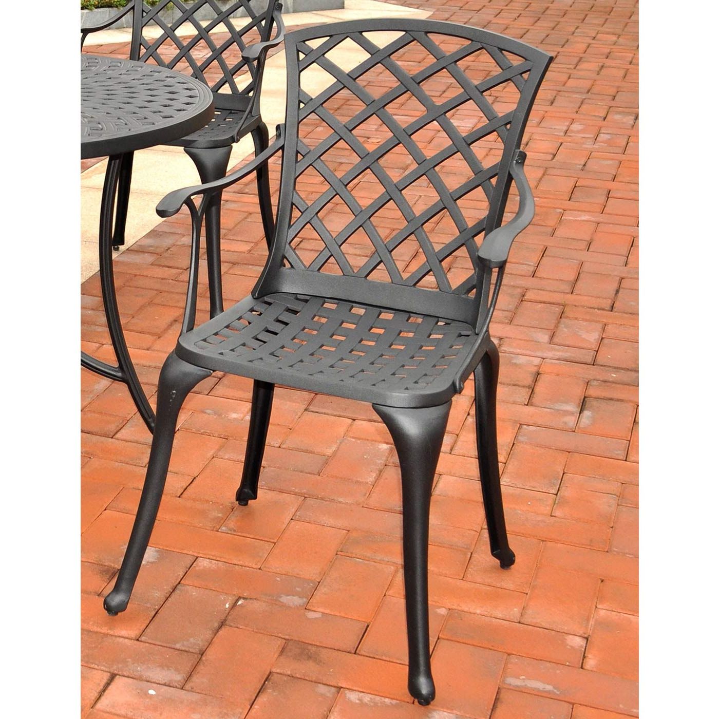 Most Up To Date Crosley Sedona Set Of 2 Cast Aluminum High Back Arm Chairs In Charcoal Throughout Charcoal Fabric Patio Chair And Side Table (View 9 of 15)