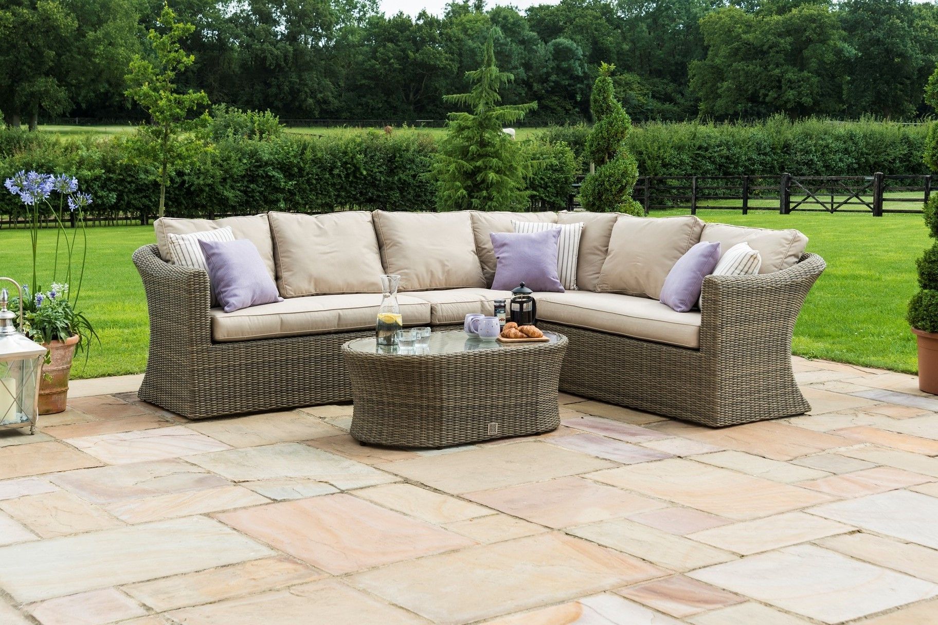 Most Up To Date Maze Rattan Winchester Large Deluxe Corner Sofa Set (View 3 of 15)