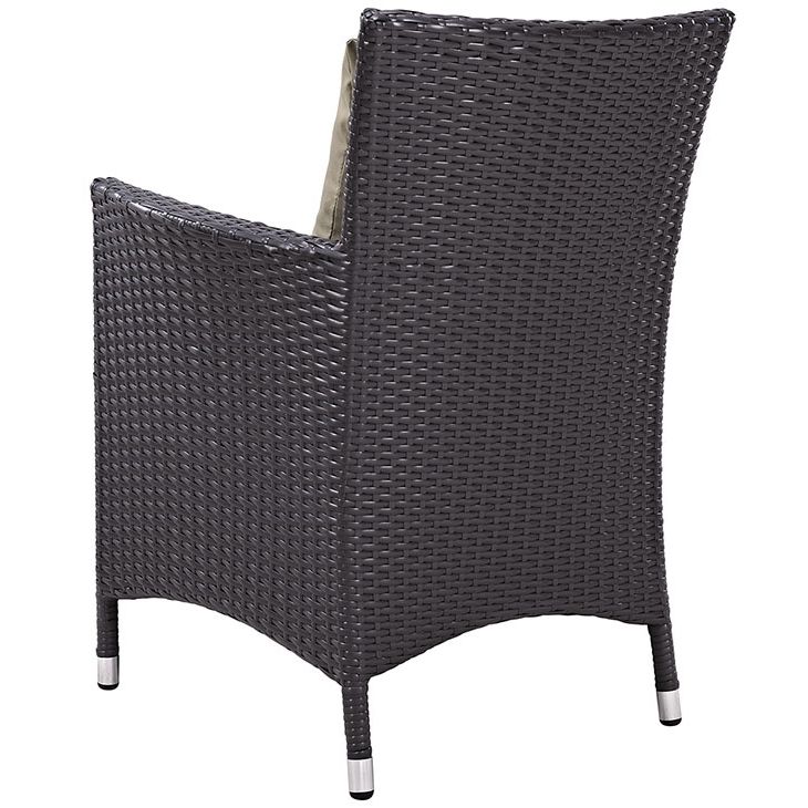 Most Up To Date Mocha Fabric Outdoor Wicker Armchair Sets Regarding Convene 4 Espresso/mocha Outdoor Patio Dining Arm Chairsmodway (View 4 of 15)