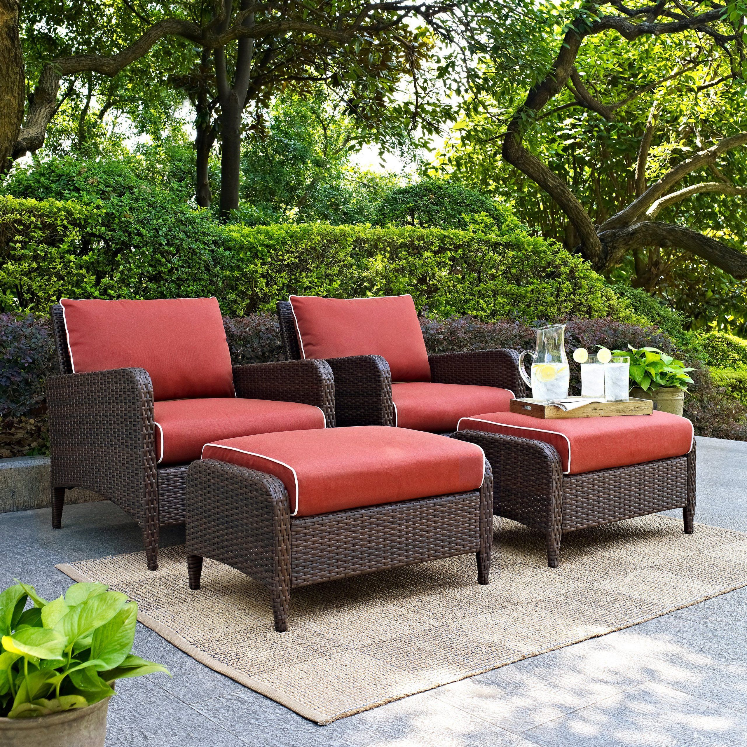 Most Up To Date Sangria 4 Piece Wicker Outdoor Patio Furniture Set – Kiawah In 2020 Intended For 4 Piece Wicker Outdoor Seating Sets (View 2 of 15)