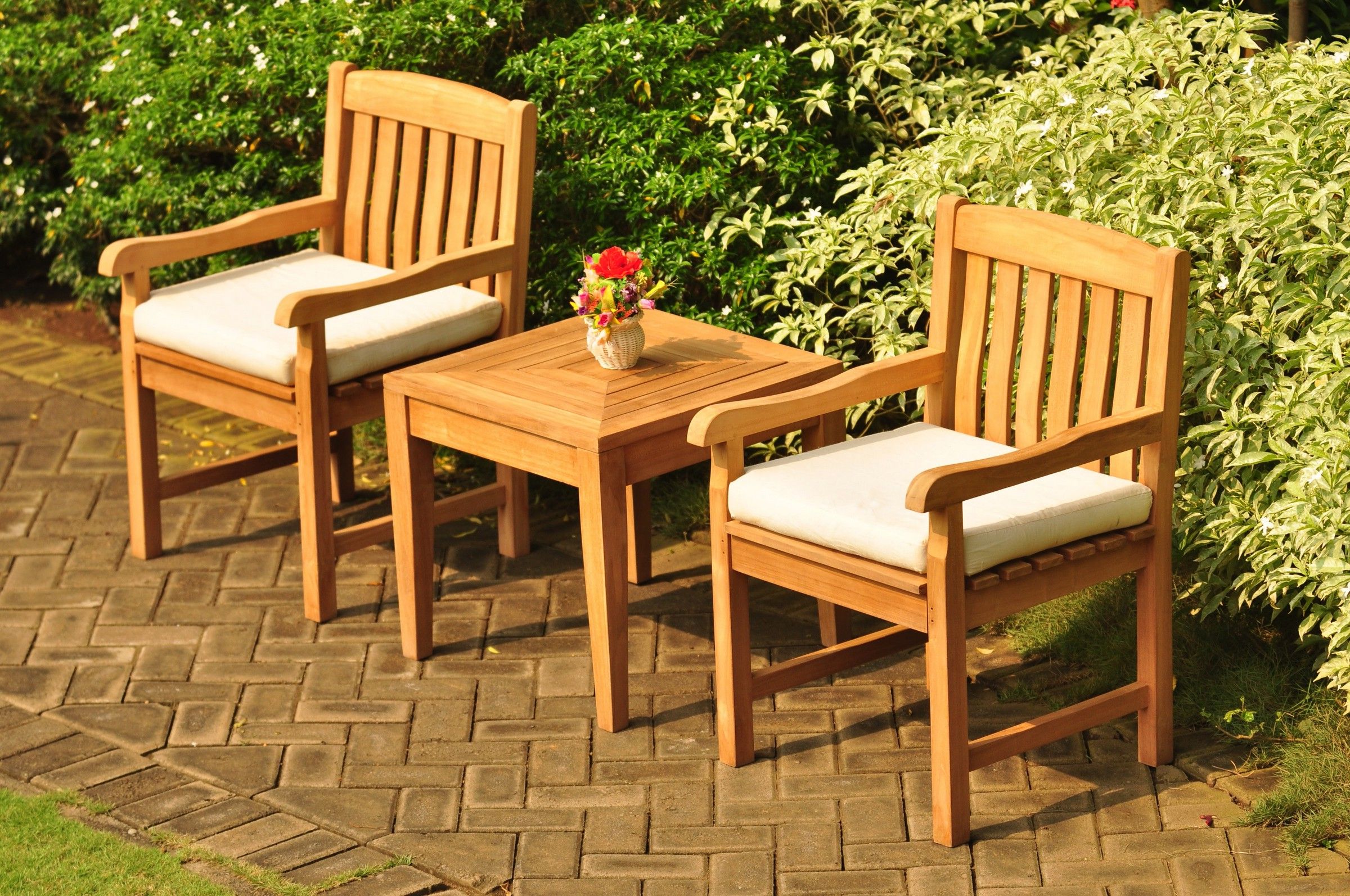 Most Up To Date Teak Dining Set: 2 Seater 3 Pc:  (View 13 of 15)