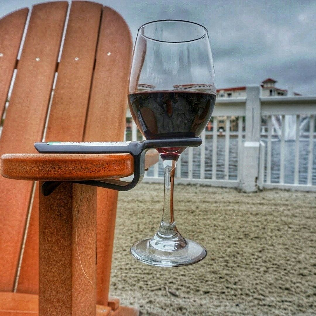Most Up To Date Wine Glass Cup Holder For An Outdoor Chair. Perfect Gift (View 1 of 15)