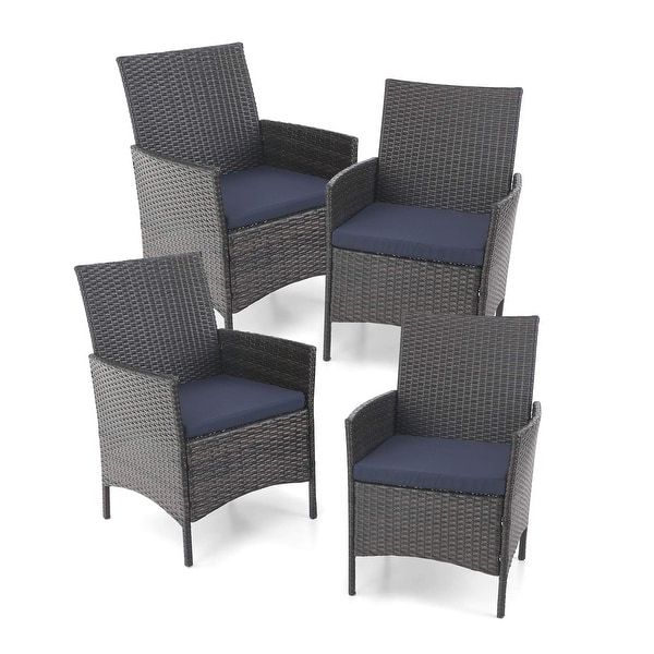 Natural Woven Outdoor Chairs Sets Regarding Current Phi Villa Patio Rattan Chair Set Of 4, Outdoor Modern Pe Wicker (View 6 of 15)