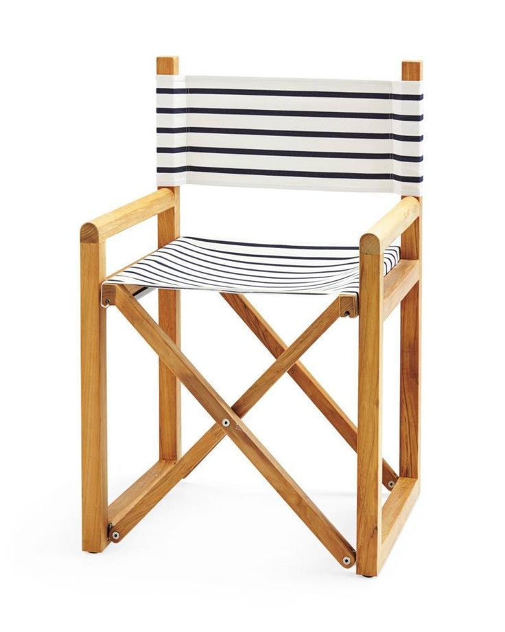 Navy White Striped Director's Chair Classic (View 12 of 15)