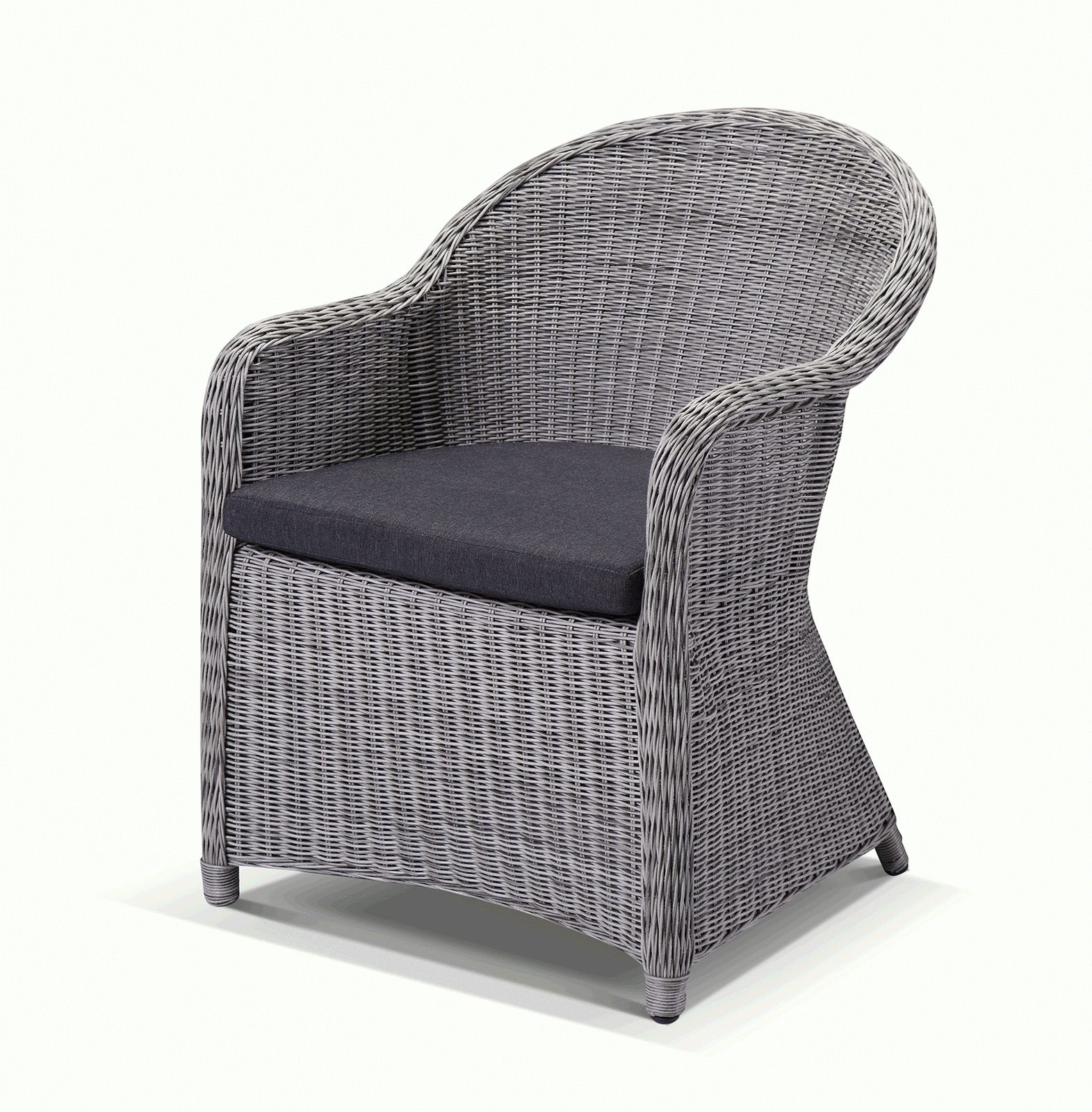 New Grey Outdoor Wicker Rattan Cane Dining Arm Chair Patio Cane Rattan Throughout Well Known Rattan Wicker Outdoor Seating Sets (View 14 of 15)