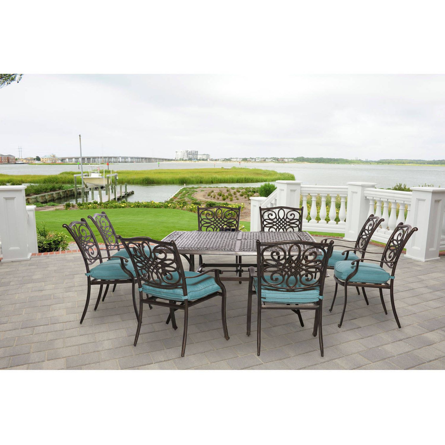 Newest Cambridge Seasons 9 Piece Square Outdoor Dining Set – Walmart With 9 Piece Square Patio Dining Sets (View 6 of 15)
