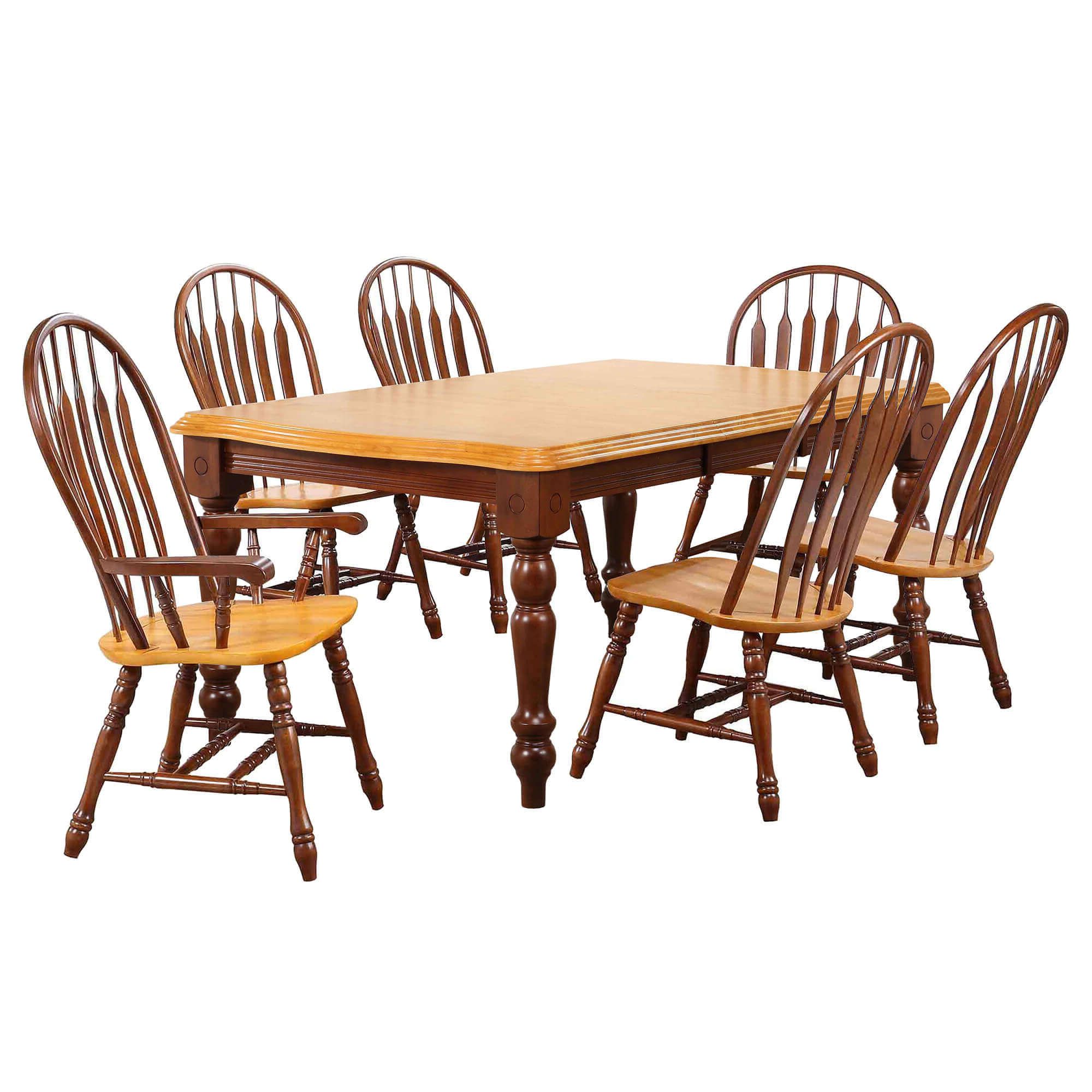 Newest Extendable Dining Set W/side Chairs & Arm Chairs (7 Piece) (View 8 of 15)