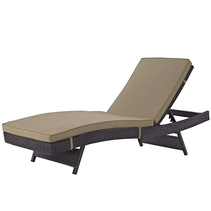 Newest Mocha Fabric Outdoor Wicker Armchair Sets In Convene Outdoor Patio Chaise In Espresso Mocha – East End Imports Eei (View 10 of 15)