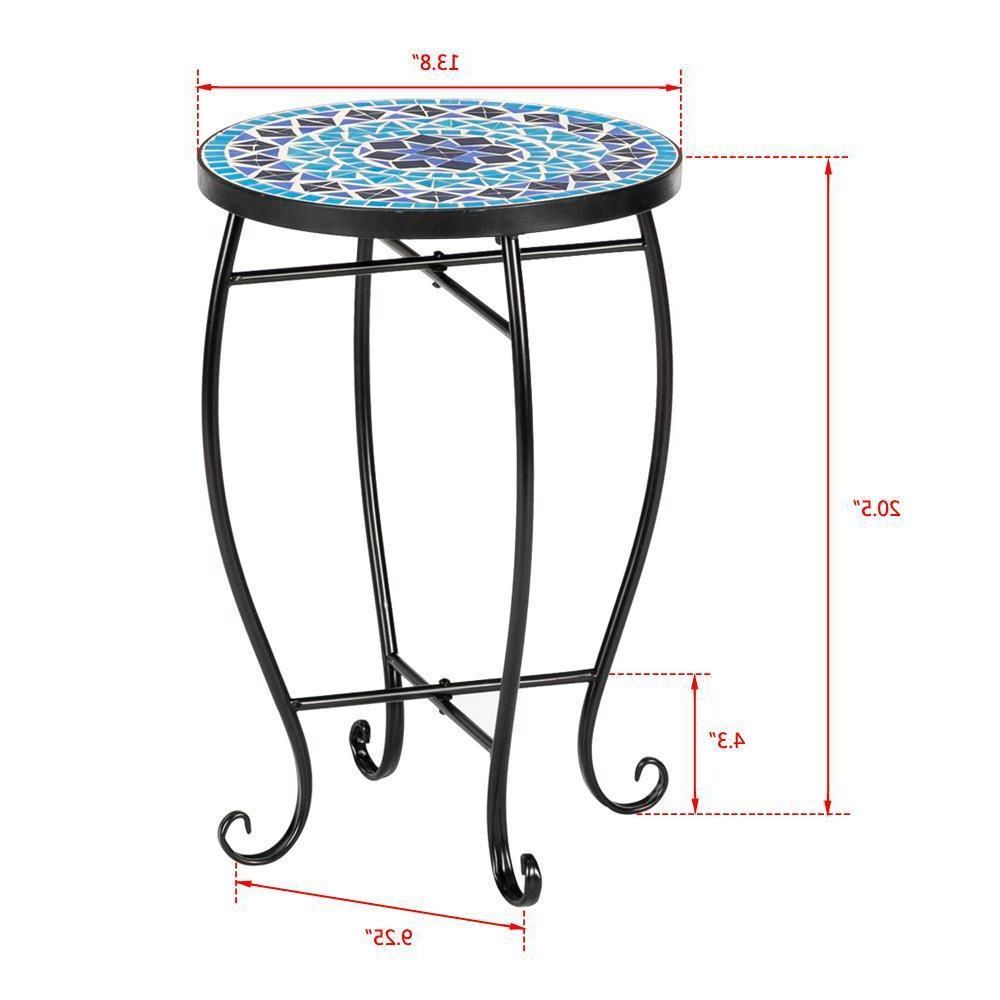 Ocean Mosaic Outdoor Accent Tables In Famous Outdoor Indoor Mosaic Accent Table Coffee Table Plant Stand, Blue Ocean (View 2 of 15)