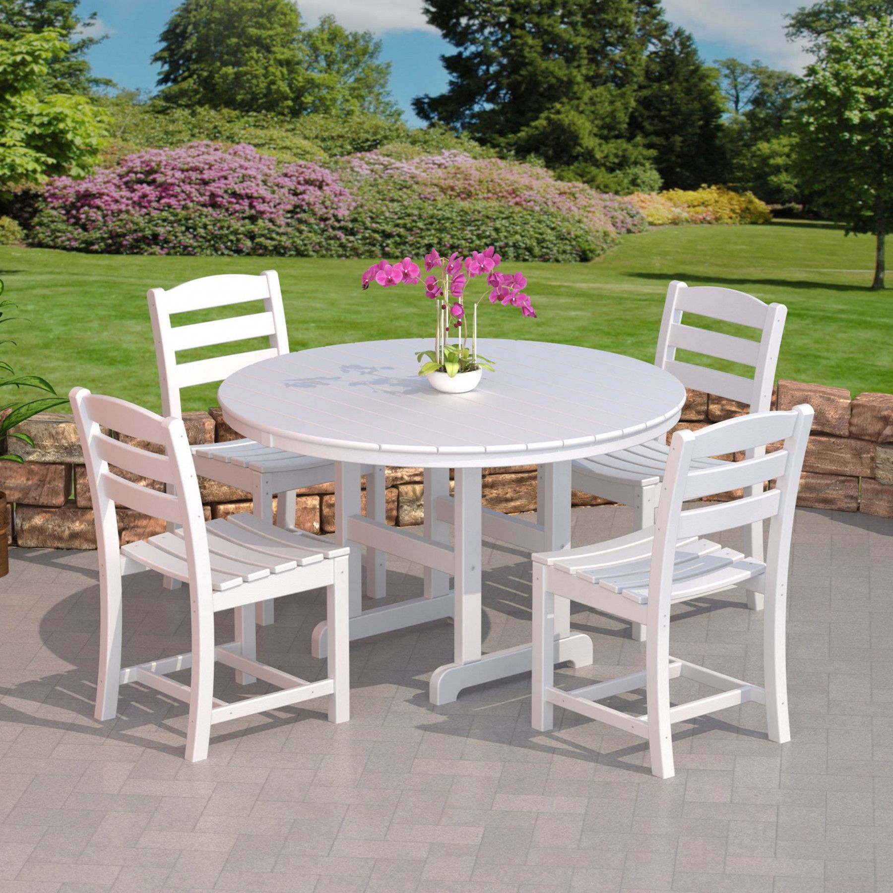 Off White Outdoor Seating Patio Sets In Famous Polywood® La Casa Cafe Outdoor Dining Set – Commercial – Collections (View 1 of 15)