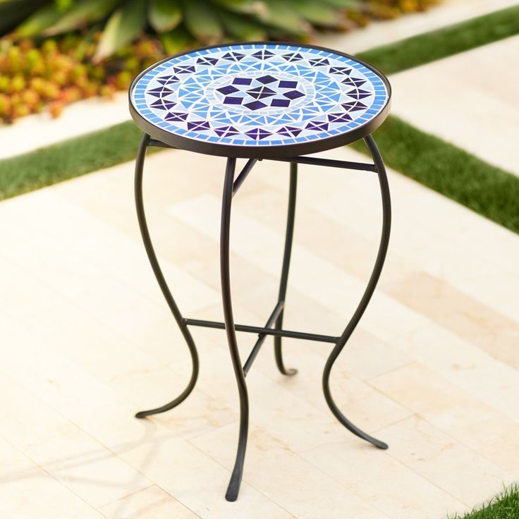 Outdoor Accent Table For Mosaic Black Outdoor Accent Tables (View 3 of 15)