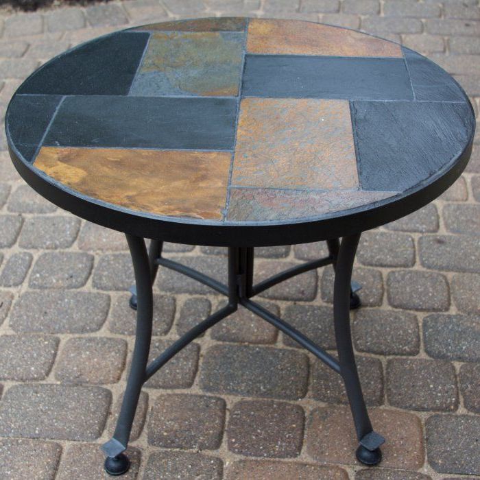 Outdoor End Throughout Newest Mosaic Tile Top Round Side Tables (View 10 of 15)