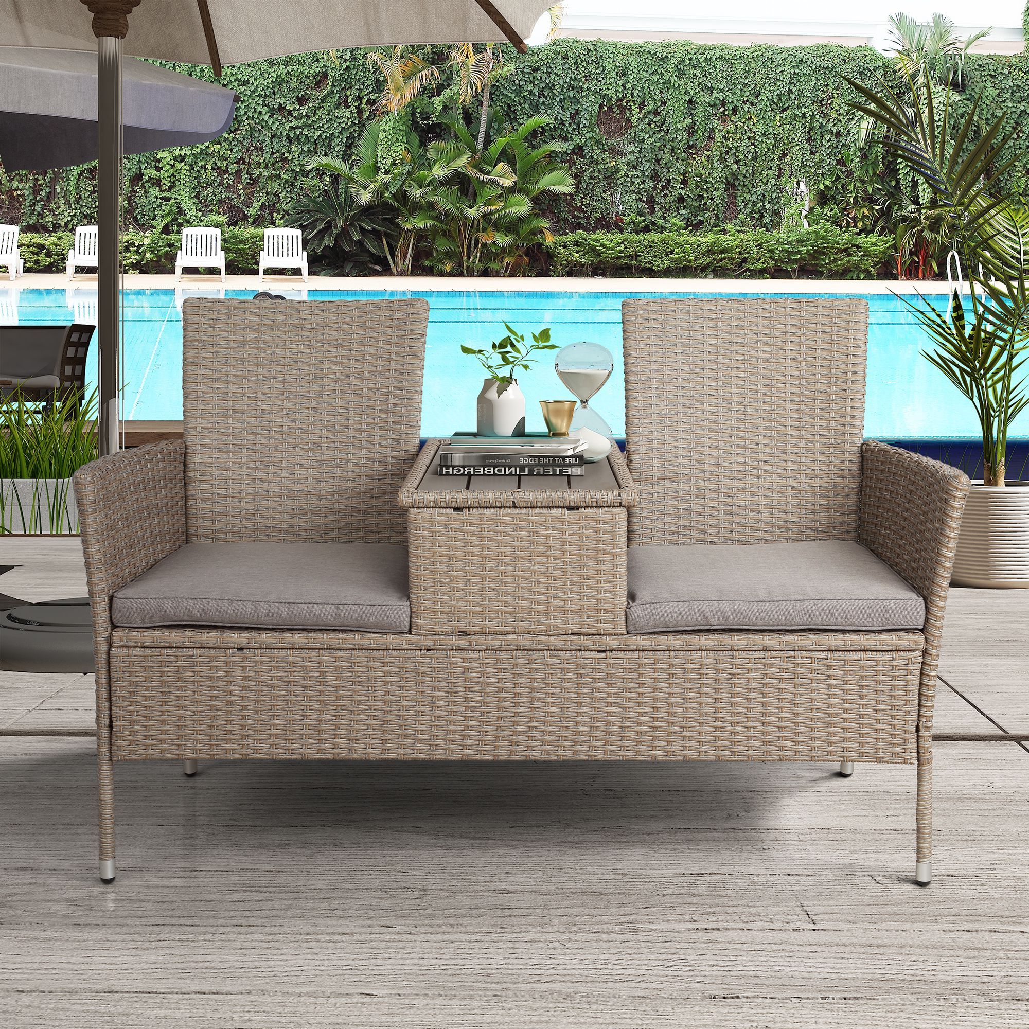 Patio Conversation Sets And Cushions Within Famous Patio Furniture Sets Outdoor Furniture Brown Wicker Conversation Set (View 1 of 15)