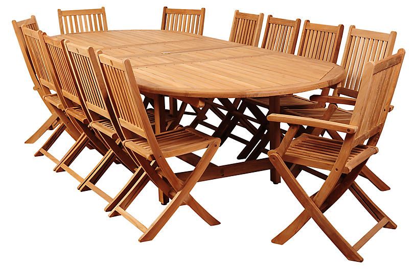 Patio Dining Set, Outdoor Throughout Well Known Round Teak And Eucalyptus Patio Dining Sets (View 9 of 15)
