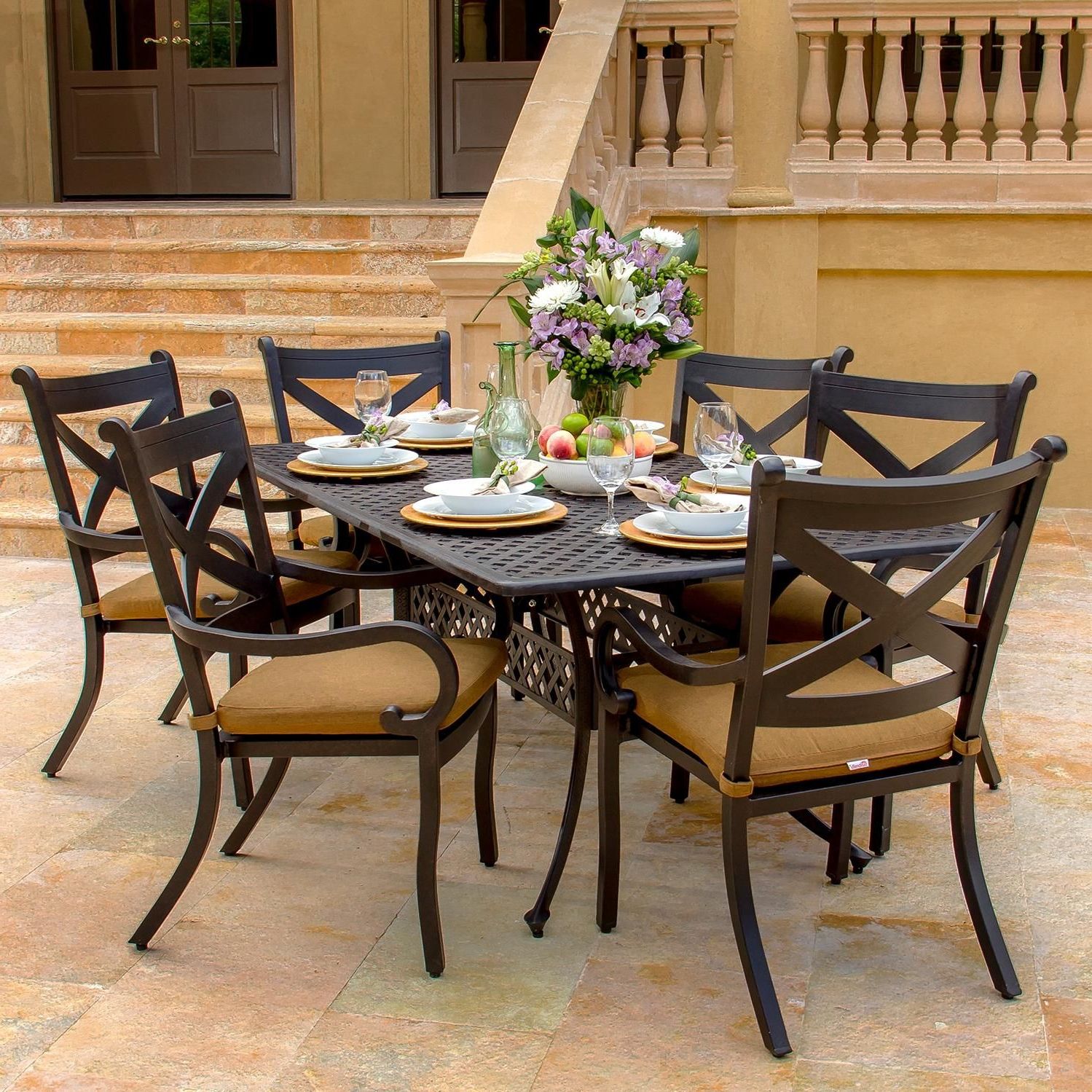 Patio Dining Set Throughout Well Known 7 Piece Rectangular Patio Dining Sets (View 6 of 15)
