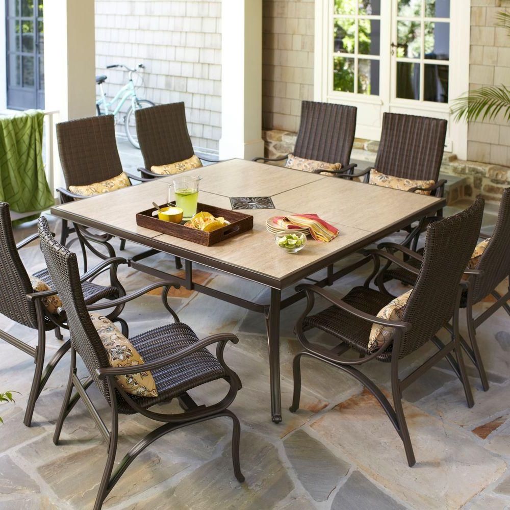 Patio Dining Set With Square 9 Piece Outdoor Dining Sets (View 6 of 15)